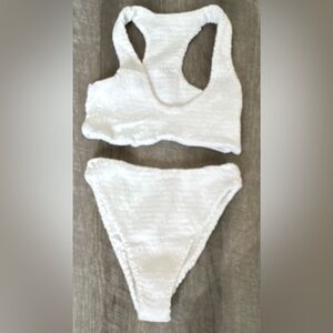 Naked Wardrobe Swim, NWOT, S, White stretchy Bikini Set